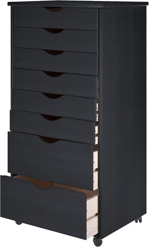 Adeptus Original Roll Cart, Solid Wood, 6+2 Drawer Narrow Drawers Roll Carts, White in Kuwait