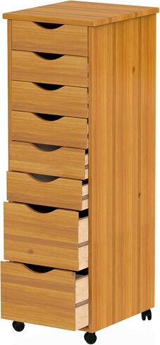 Adeptus Original Roll Cart, Solid Wood, 6+2 Drawer Narrow Drawers Roll Carts, White in Kuwait