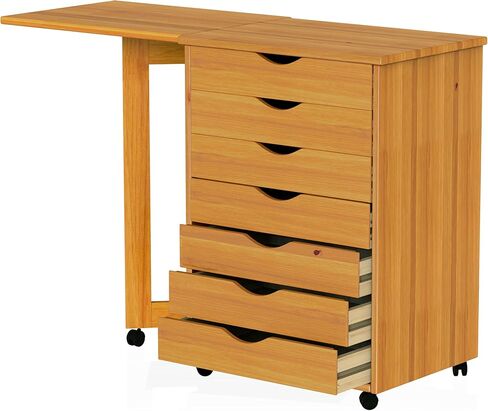 Adeptus Original Roll Cart, Solid Wood, 6+2 Drawer Narrow Drawers Roll Carts, White in Kuwait