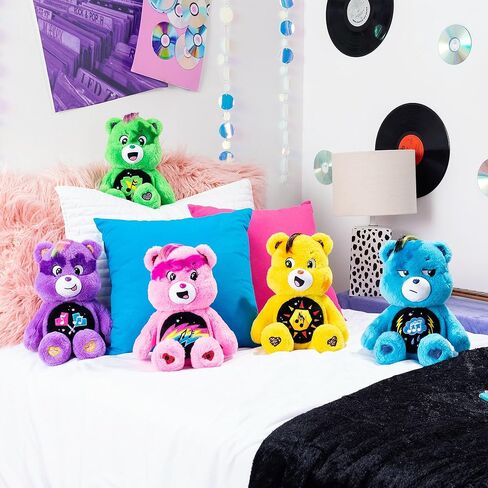Care Bears - 14 "Rock theme Grumpy Bear - أقحشة متوسطة الحجم - أفخم ناعم وقابل للتطبيق ، حيوان محشو للفتيات والفتيان ، الأعمار 4+ in Kuwait