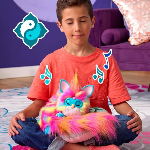 لعبة Furby DJ Interactive ، Super Snuggly Rainbow Electronic Plush مع الموسيقى والأضواء والحركة والألعاب ، تتحدث باللغة الإنجليزية والفرقة ، 32 بوصة ، تتراوح أعمارهم بين 6+ in Kuwait