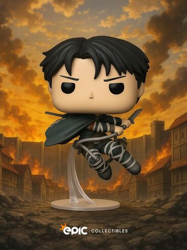 Pop Anime: Attack on Titan - Captain Levi Exclusive Vinyl Figure Bundled with Box Protector Compatible for Funko in Saudi Arabia