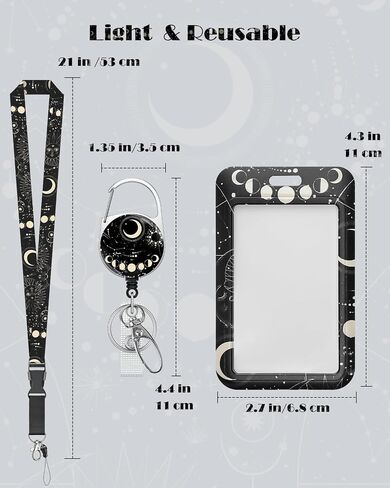 Uniclife Fashionable Sliding Badge Holder Bowknot Pattern Plastic Card Holder with Retractable Badge Reel Carabiner & Detachable Lanyard Vertical Card Protector for Office Worker Teacher Student in Saudi Arabia