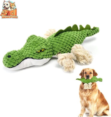 ألعاب الكلاب ، لعبة Squeak ، لعبة مضغ ، لعبة Tug of War Dog التفاعلية ، حبل معقود لتنظيف الأسنان والملل ، الأخضر ، شكل التمساح in Saudi Arabia