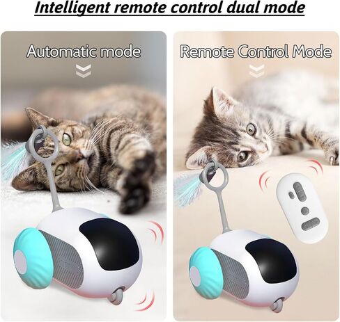 Remote Control Smart Electric Cat Toy,Interactive Cat Toys for Indoor Cats,Gravity Automatic Mobile Car Toy,Cat Mouse Toys,Moving Cat Toy, USB Rechargeable (Blue) in Kuwait
