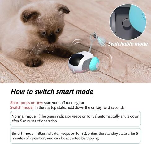 Remote Control Smart Electric Cat Toy,Interactive Cat Toys for Indoor Cats,Gravity Automatic Mobile Car Toy,Cat Mouse Toys,Moving Cat Toy, USB Rechargeable (Blue) in Kuwait
