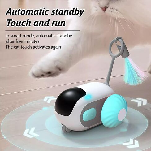 Remote Control Smart Electric Cat Toy,Interactive Cat Toys for Indoor Cats,Gravity Automatic Mobile Car Toy,Cat Mouse Toys,Moving Cat Toy, USB Rechargeable (Blue) in Kuwait
