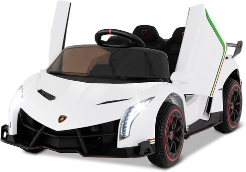 Costzon Ride On Car ، Lamborghini مرخصة من بطارية 12 فولت بطارية مدعومة 4WD مع التحكم عن بعد ، 3 سرعات ، الأبواب الهيدروليكية ، مصابيح LED ، عجلة القطر ، القرن ، الموسيقى ، السيارة الكهربائية للأطفال الذين تتراوح أعمارهم بين 3-8 in Saudi Arabia