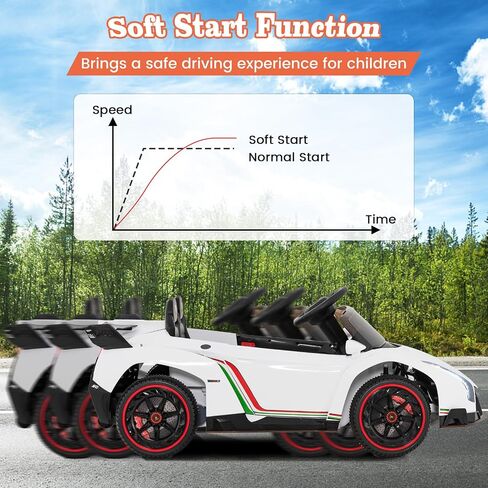 Costzon Ride On Car ، Lamborghini مرخصة من بطارية 12 فولت بطارية مدعومة 4WD مع التحكم عن بعد ، 3 سرعات ، الأبواب الهيدروليكية ، مصابيح LED ، عجلة القطر ، القرن ، الموسيقى ، السيارة الكهربائية للأطفال الذين تتراوح أعمارهم بين 3-8 in Saudi Arabia