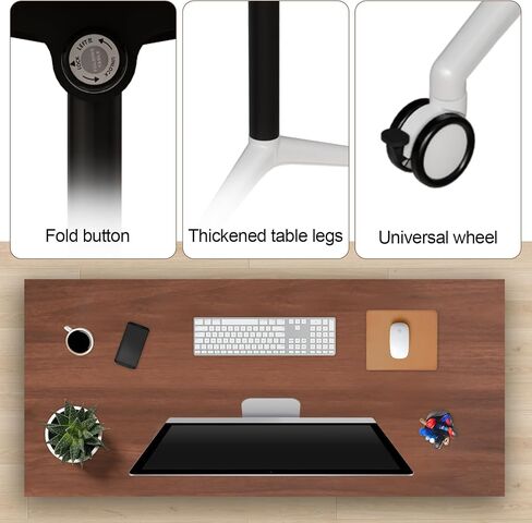Folding Conference Table, Modern Conference Room Tables with Flip-Top Design, Foldable Conference Table Meeting Table with Wheels, Mobile Seminar Training Tables for Office Classroom (6, Walnut 2) in Saudi Arabia