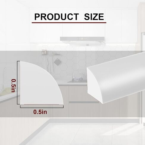 Flexible Molding Trim Quarter Round Trim Peel and Stick Bendable Trim for Floors, Kitchen Countertops, Bathrooms... Flexible Molding in Saudi Arabia