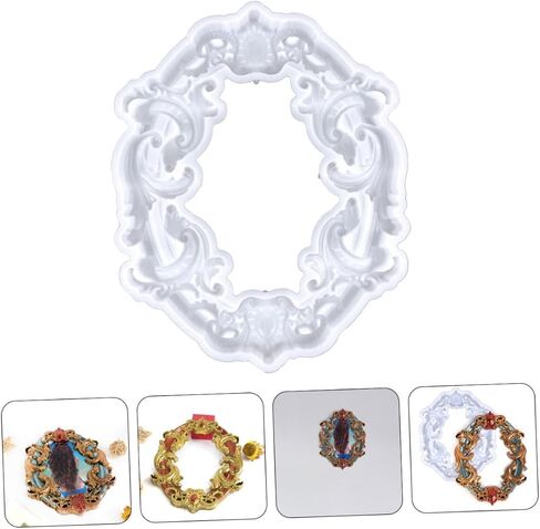 ARTIBETTER Photo Frame Mold Photo Frame Making Supplies Picture Frame Mold Photo Frames Custom Frame Crafts Material Beeswax Molds Picture Frame Photo Frame Baroque Epoxy White in Saudi Arabia