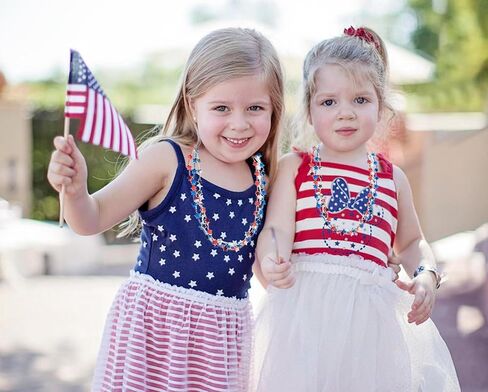 21Pcs 4th-of-July-Necklaces-Independent-Day-Patriotic-Star Shaped Necklace Red-White-Blue-Memorial Day Necklace for Kids Adults Party Favors Accessories in Saudi Arabia