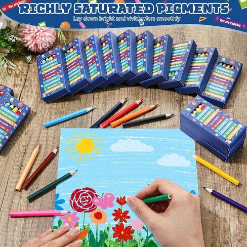 Epakh 20 حزم/240pcs أقلام الرسم الملونة ملونة ملونة ، قلم رصاص تحفيزي 3.5 بوصة للطفل 12 أقلام مختلفة اللون. in Saudi Arabia