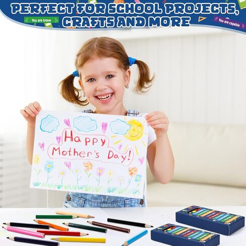 Epakh 20 حزم/240pcs أقلام الرسم الملونة ملونة ملونة ، قلم رصاص تحفيزي 3.5 بوصة للطفل 12 أقلام مختلفة اللون. in Saudi Arabia
