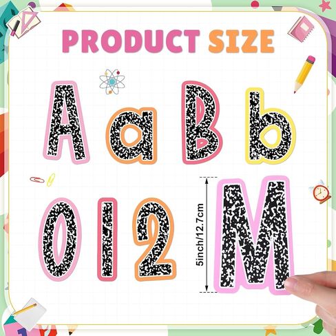 134 Pcs 5 Inch Bulletin Board Letters for Classroom Colorful Composition Alphabet Numbers Combo Set Cutouts Letter for Bulletin Board Display Chalkboard School Decor in Saudi Arabia