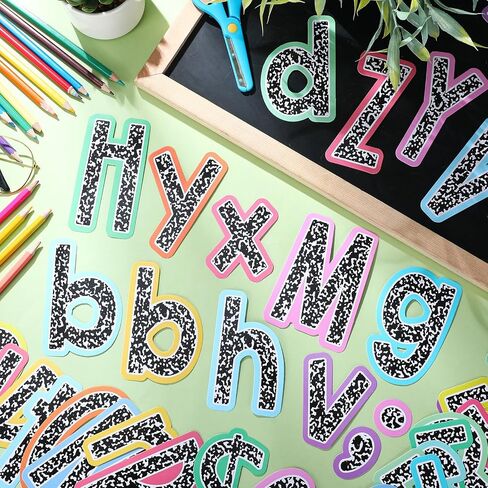 134 Pcs 5 Inch Bulletin Board Letters for Classroom Colorful Composition Alphabet Numbers Combo Set Cutouts Letter for Bulletin Board Display Chalkboard School Decor in Saudi Arabia