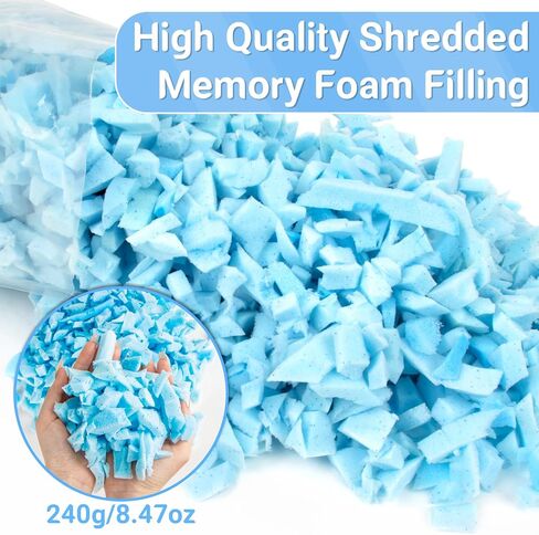 حشو كيس الفاصوليا تدفقات Rainfedddddddded-Memory-Filling-8.47oz ، حشو وسادة رغوة ناعمة ومريحة للأريكة وسادة الوسادة الفنية in Saudi Arabia