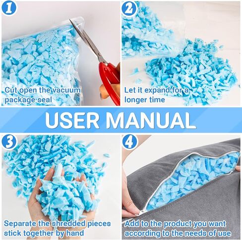 حشو كيس الفاصوليا تدفقات Rainfedddddddded-Memory-Filling-8.47oz ، حشو وسادة رغوة ناعمة ومريحة للأريكة وسادة الوسادة الفنية in Saudi Arabia