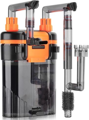 Hygger External Hang-On-Back Canister Filter ، مرشح خزان الأسماك الهادئ مع ترشيح 3 مراحل ، محرك محترق مضاد للجفاف ، تدفق قابل للتعديل ، مقشدة الزيت ، فوهة Duckbill ، شريط رش الدش (8W ، 40-60 GAL) in Kuwait