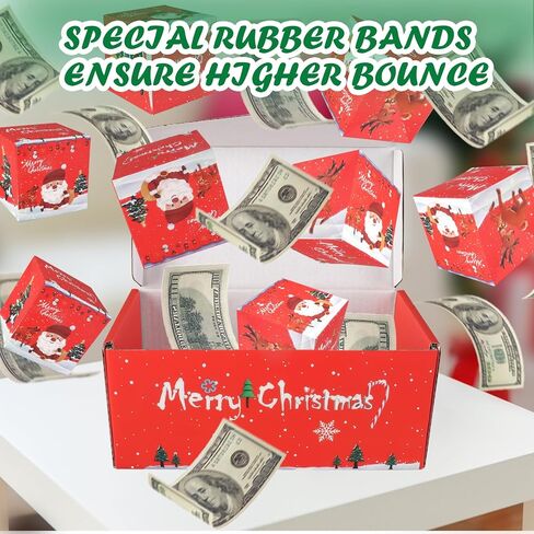 12pcs Surprise Gift Box Explosion, Merry Christmas Folding Bouncing Envelope (Red) in Kuwait