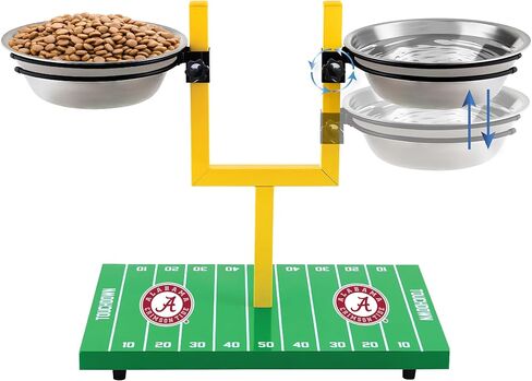 NCAA Georgia Bulldogs مرمى Football Field Feeder-أوعية قابلة للتعديل مع الكلاب مرتفعة مع حامل ، 2 أوعية من الفولاذ المقاوم للصدأ ، أقدام مطاطية غير قابلة للانزلاق ، مغذي الحيوانات الأليفة المرتفعة للكلاب الكبيرة والصغيرة in Kuwait