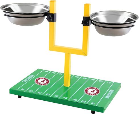 NCAA Georgia Bulldogs مرمى Football Field Feeder-أوعية قابلة للتعديل مع الكلاب مرتفعة مع حامل ، 2 أوعية من الفولاذ المقاوم للصدأ ، أقدام مطاطية غير قابلة للانزلاق ، مغذي الحيوانات الأليفة المرتفعة للكلاب الكبيرة والصغيرة in Kuwait