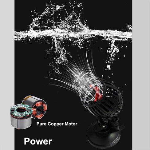 Carefree Fish Aquarium DC12V 10W Wave Maker 4 Level Adjustable Flow Rate Powerhead 1500Gph Wave Pump for 10~60Gal Freshwater and Saltwater Fish Tank in Saudi Arabia