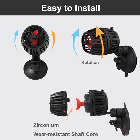 Carefree Fish Aquarium DC12V 10W Wave Maker 4 Level Adjustable Flow Rate Powerhead 1500Gph Wave Pump for 10~60Gal Freshwater and Saltwater Fish Tank in Saudi Arabia
