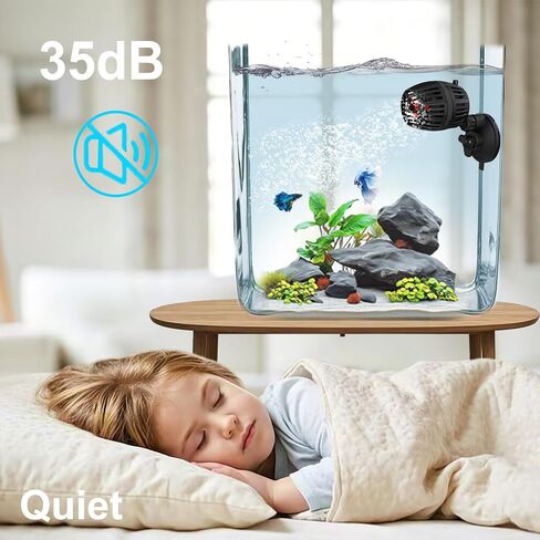 Carefree Fish Aquarium DC12V 10W Wave Maker 4 Level Adjustable Flow Rate Powerhead 1500Gph Wave Pump for 10~60Gal Freshwater and Saltwater Fish Tank in Saudi Arabia