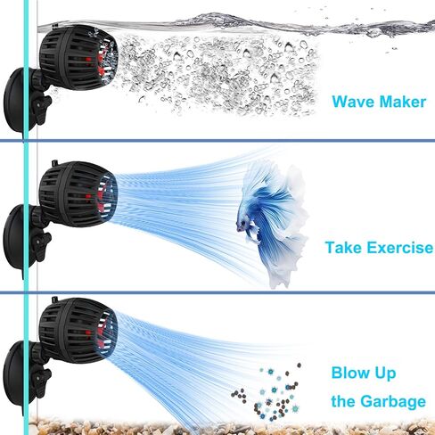 Carefree Fish Aquarium DC12V 10W Wave Maker 4 Level Adjustable Flow Rate Powerhead 1500Gph Wave Pump for 10~60Gal Freshwater and Saltwater Fish Tank in Saudi Arabia