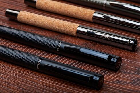 AUREX Luxury Black Rollerball Pen – Metal Pen with Cap, Micro Tip, Diamond Body Design, Gift Box & Blue + Black Ink – Executive Writing Pen in Saudi Arabia