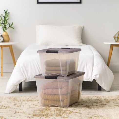 5-Pack 53 Qt Stackable Plastic Storage Bins with Lids - Durable Storage Containers & Totes for Home, Office in Saudi Arabia