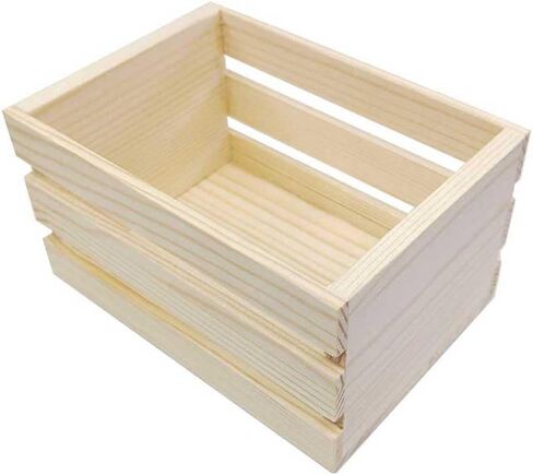 Teensery Small Wooden Crates Decorative Farmhouse Wood Box Mini Storage Basket Container for Home Office Classroom Bedroom Kitchen, 1 Piece (4.92 x 3.46 x 2.76 Inch) in Saudi Arabia