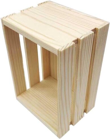 Teensery Small Wooden Crates Decorative Farmhouse Wood Box Mini Storage Basket Container for Home Office Classroom Bedroom Kitchen, 1 Piece (4.92 x 3.46 x 2.76 Inch) in Saudi Arabia