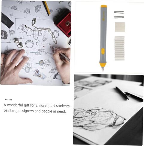Gatuida Electric Eraser Auto-Rotate Function Battery Operated for Artists and Students Precise Sketching and Correction Includes Refills in Saudi Arabia
