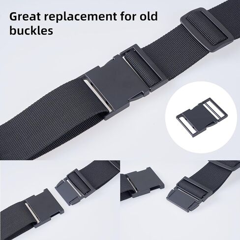 2 pcs/4 pcs buckle metal buckle لحقائب الظهر ، الأحزمة ، حقائب الخصر ، أطواق الكلاب ، مشبك الجانبي القابل للتعديل القابل للتعديل ، الأسود in Kuwait