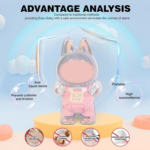 1 علبة حماية واضحة للدمى واضحة ، شاشة عازلة للأكريليك الممتازة التي تحمل غطاء وصندوق لدموبو دمية تقف 1.0 معكرون ، بما في ذلك سلسلة أمان مفتاحية (دمية غير متضمنة) in Kuwait