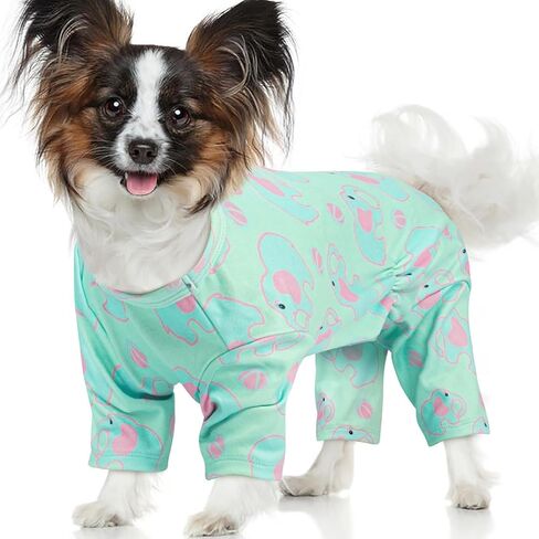 XS Pajamas for Small Dogs – Warm 4-Leg Long Sleeve Onesie | Cute Stretchable Prints Jumpsuit, Soft Breathable Anti-Shedding Suit for Indoor Use,Pink in Saudi Arabia