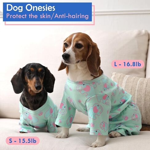 XS Pajamas for Small Dogs – Warm 4-Leg Long Sleeve Onesie | Cute Stretchable Prints Jumpsuit, Soft Breathable Anti-Shedding Suit for Indoor Use,Pink in Saudi Arabia