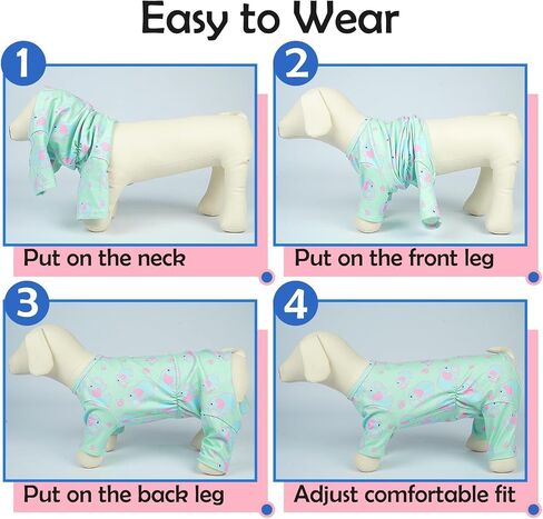 XS Pajamas for Small Dogs – Warm 4-Leg Long Sleeve Onesie | Cute Stretchable Prints Jumpsuit, Soft Breathable Anti-Shedding Suit for Indoor Use,Pink in Saudi Arabia