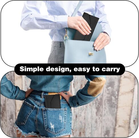 3pcs Cash Holder for Women,Reusable Envelope Wallets for Women,Lightweight and Portable,Waterproof Leather Envelope Wallet,for Daily Travel, School to Hold Bank Cards, Receipts,Black in Saudi Arabia