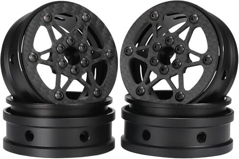 2.2 Beadlock Wheels 4pcs حواف عجلات ألياف الكربون لـ 1/10 RC Crawler Cheater Pills Capra SCX10 Pro TF2 Enduro Trx4 Parts (A) in Kuwait