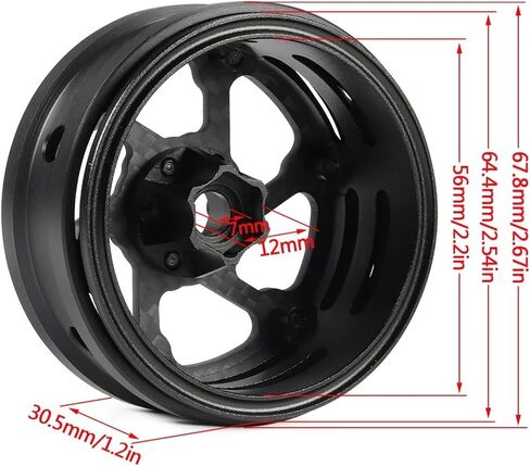 2.2 Beadlock Wheels 4pcs حواف عجلات ألياف الكربون لـ 1/10 RC Crawler Cheater Pills Capra SCX10 Pro TF2 Enduro Trx4 Parts (A) in Kuwait