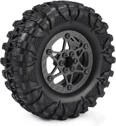 2.2 Beadlock Wheels 4pcs حواف عجلات ألياف الكربون لـ 1/10 RC Crawler Cheater Pills Capra SCX10 Pro TF2 Enduro Trx4 Parts (A) in Kuwait