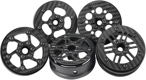 2.2 Beadlock Wheels 4pcs حواف عجلات ألياف الكربون لـ 1/10 RC Crawler Cheater Pills Capra SCX10 Pro TF2 Enduro Trx4 Parts (A) in Kuwait