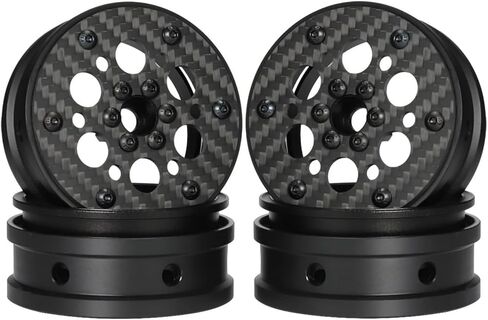 2.2 beadlock Wheels 4PCS Carbon Fiber Wheel Rims for 1/10 RC Crawler Cheater Rigs Capra SCX10 Pro TF2 Element Enduro TRX4 Upgrade Parts (A) in Saudi Arabia