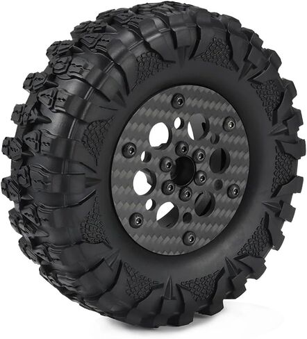2.2 beadlock Wheels 4PCS Carbon Fiber Wheel Rims for 1/10 RC Crawler Cheater Rigs Capra SCX10 Pro TF2 Element Enduro TRX4 Upgrade Parts (A) in Saudi Arabia