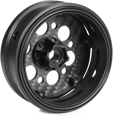 2.2 beadlock Wheels 4PCS Carbon Fiber Wheel Rims for 1/10 RC Crawler Cheater Rigs Capra SCX10 Pro TF2 Element Enduro TRX4 Upgrade Parts (A) in Saudi Arabia