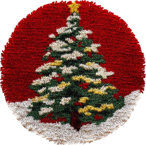 Latch Hook Rug Kit Abstract Cute Wild Flower Easy for Beginners Round Shape Carpet Crochet Yarn Craft Mini Rug DIY Hook and Latch Little Tapestry for Home Decor 30x30cm in Saudi Arabia
